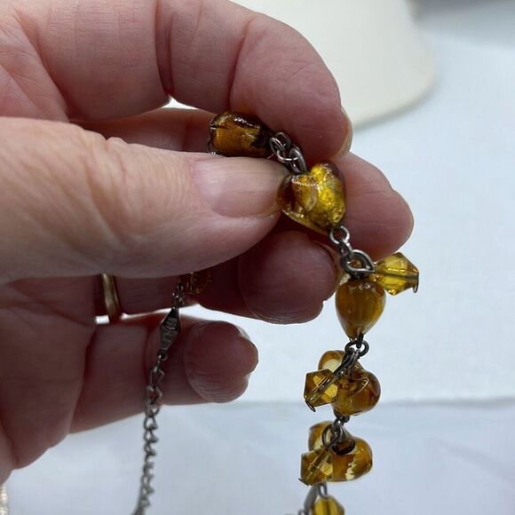 Heart shaped Italian glass beads  chain link bracelet - Picture 6 of 8